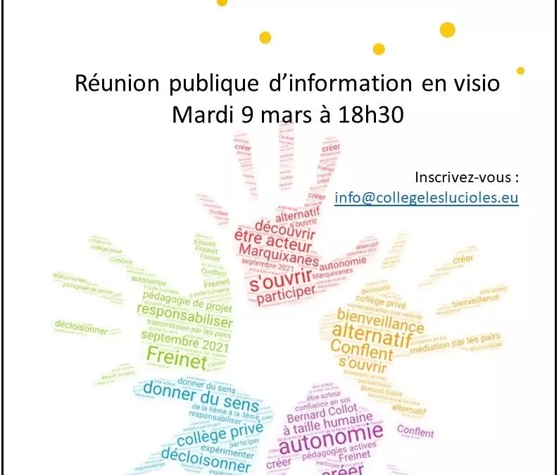 Première réunion publique le 9 mars 2021